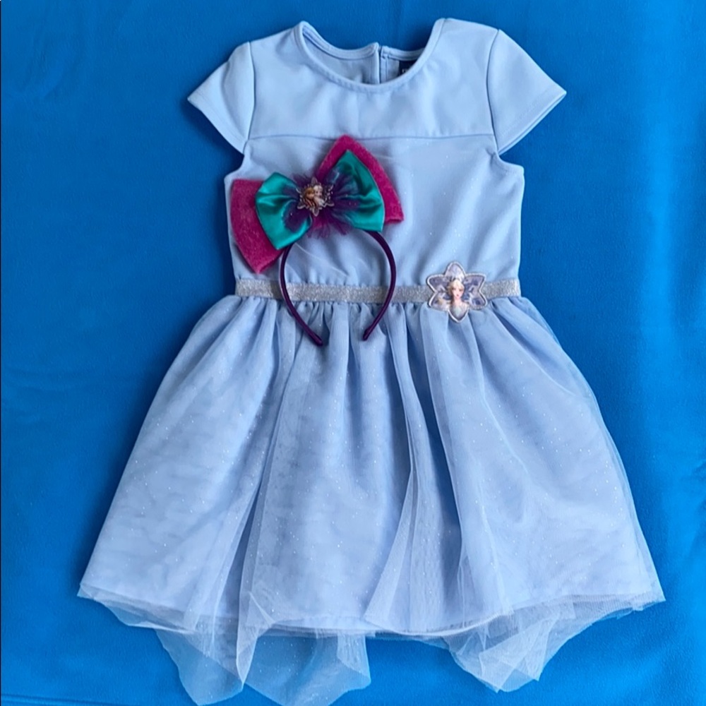 Disney Frozen II Elsa Dress Size 6/7 - With Head Band
